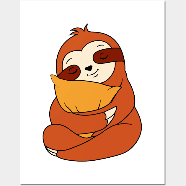 Lazy Sloth Wall Art by Tesszero